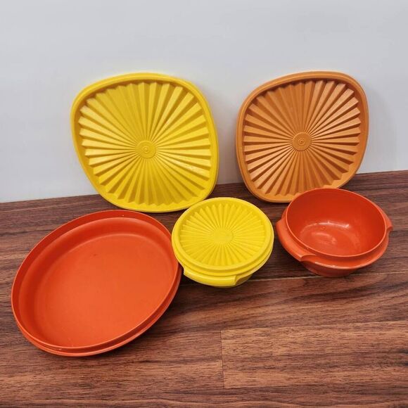 Tupperware Orange Color Tupperware | Kitchen | Vintage Tupperware Orange Yellowreplacement ...
